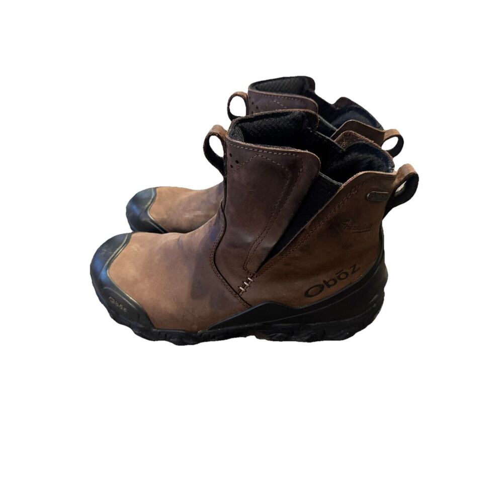 Oboz Big Sky Insulated Boots Mens Size 9.5 Brown Leather Waterproof